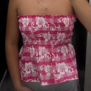 Hibiscus Pink Palaka Top